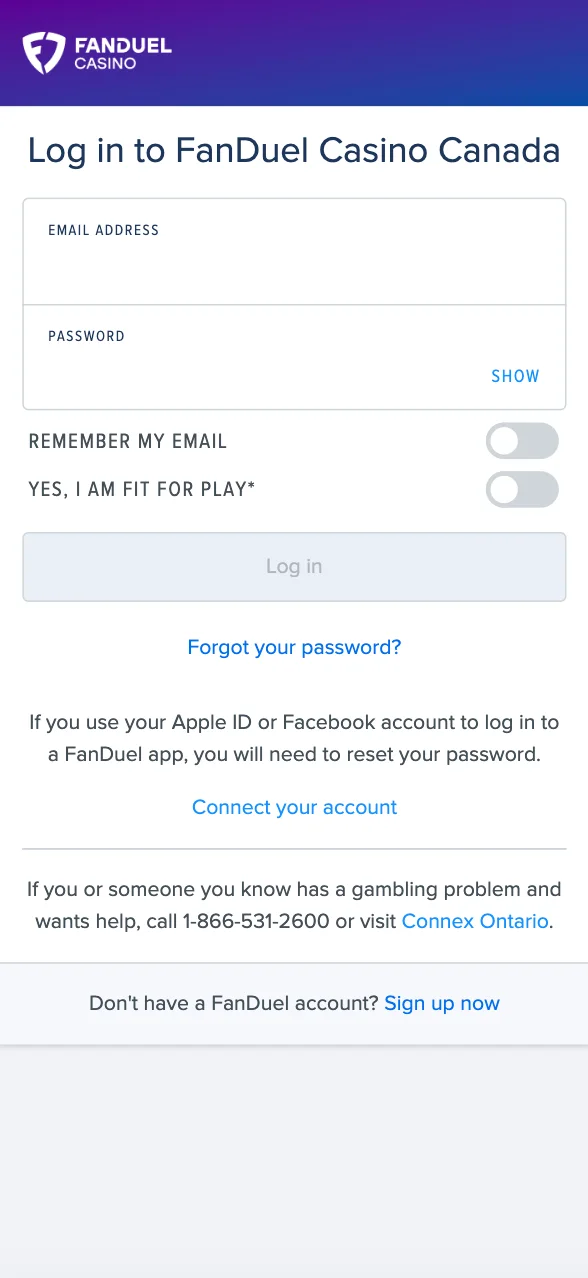 fan duel canada login