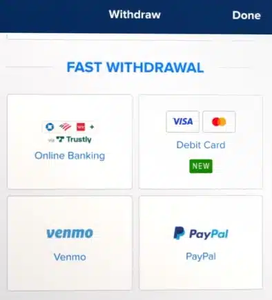 fanduel withdrawal